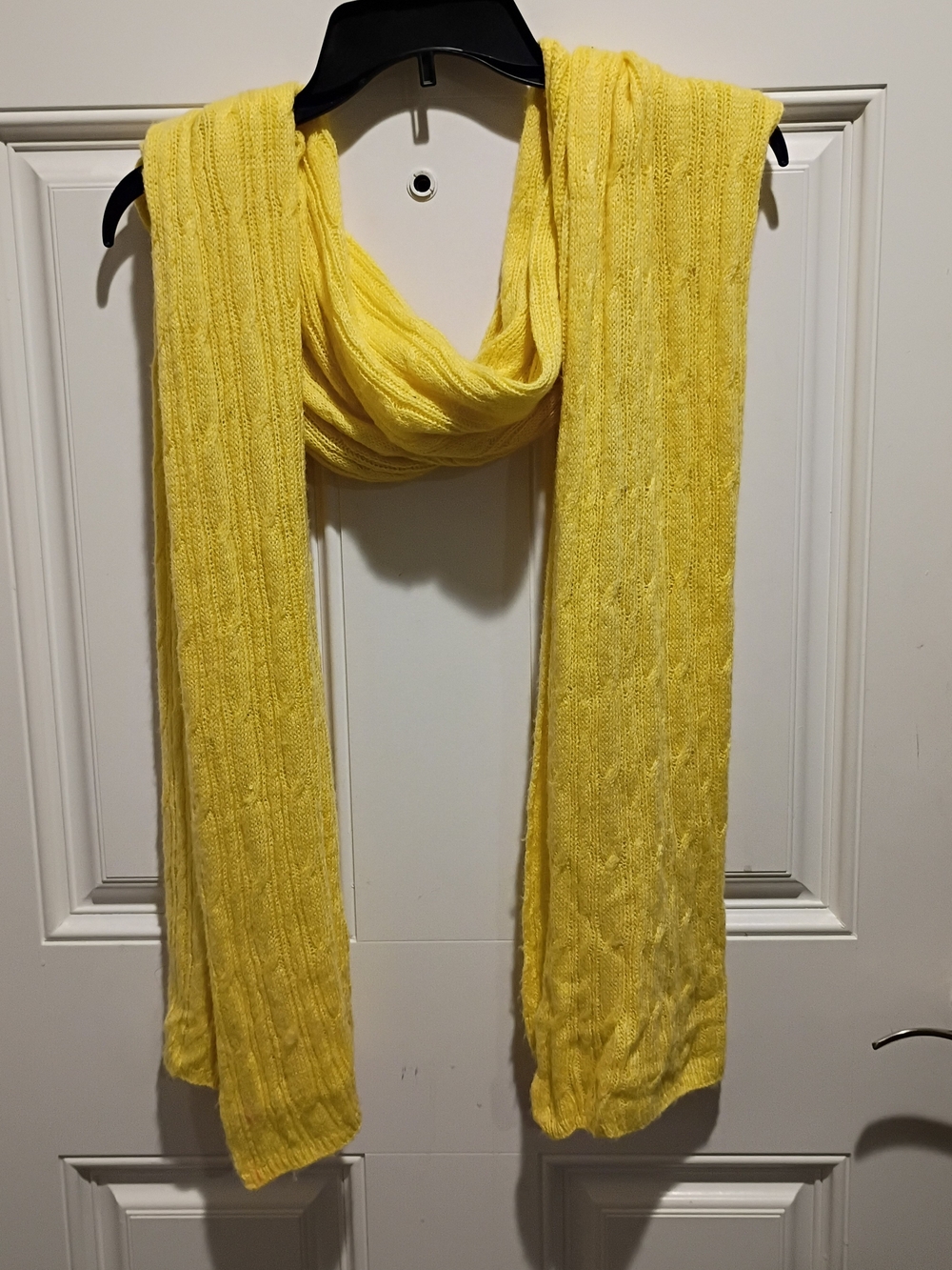 Bright Yellow Ribbed Knit Scarf - Women's Accessory